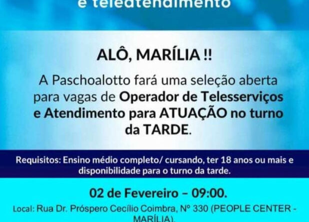 Paschoalotto Realiza Novo Processo Seletivo Presencial Conexão Marília 4537