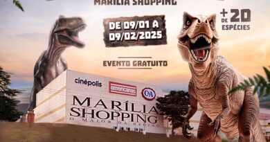 Dinossauros tomam conta do Marília Shopping nessas férias