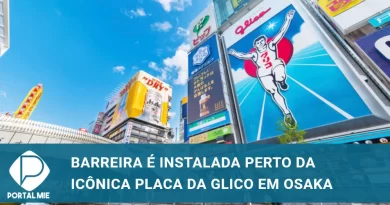 Barreira é instalada sob famosa placa da Glico em Osaka