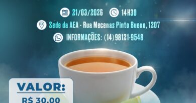AEA Marília promove chá beneficente em prol da arrecadação de fraldas geriátricas