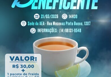 AEA Marília promove chá beneficente em prol da arrecadação de fraldas geriátricas