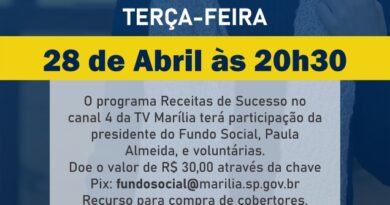 Campanha do Agasalho: Fundo Social mobiliza doações em programa de TV nesta terça-feira, dia 28