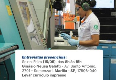 Prefeitura de Marília realiza 17º Mutirão de Emprego com 60 vagas no Grupo Jacto