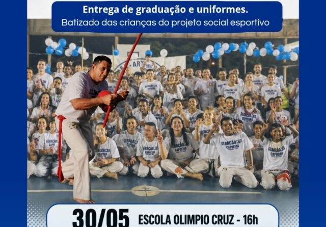 Projeto Social Esportivo promove graduação de Capoeira neste sábado, dia 30