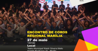 GURI de Marília celebra 20 anos com 400 coralistas no Teatro Municipal