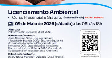 AEA Marília realiza curso presencial e gratuito sobre licenciamento ambiental amanhã, dia 9, na Unimar com patrocínio da Mútua São Paulo