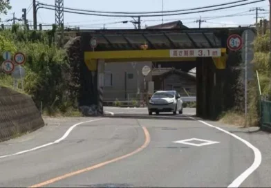 Mulher coloca rosto para fora de carro em movimento e morre após bater cabeça na lateral de viaduto em Gifu