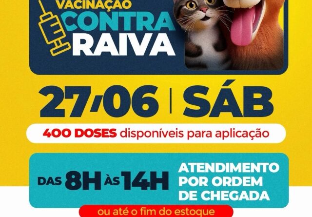 USF Santa Paula/Marajó recebe vacinação antirrábica com 400 doses neste sábado (27)