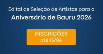 Secretaria de Cultura encerra nesta segunda-feira as inscrições para a seleção de artistas para o aniversário de Bauru