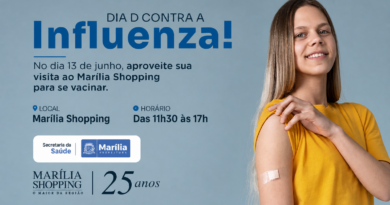 Marília Shopping recebe campanha de vacinação contra a Influenza promovida pela Secretaria da Saúde