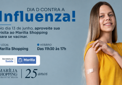 Marília Shopping recebe campanha de vacinação contra a Influenza promovida pela Secretaria da Saúde
