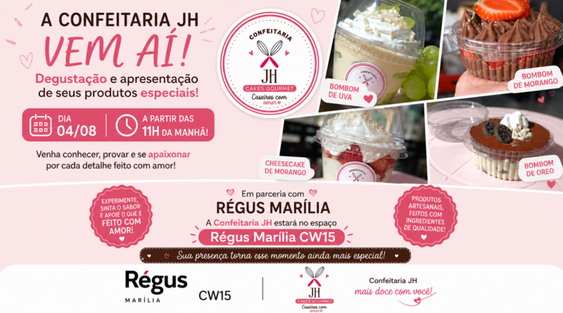 Confeitaria JH apresenta linha de doces artesanais em evento de degustação