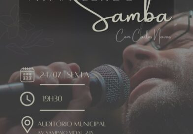 Marília recebe o espetáculo “A Fina Flor do Samba” com o cantor Carlos Navas