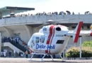 Cena rara: Doctor Heli interrompe jogo de beisebol em Fukuoka