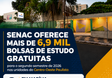 Senac abre mais de 6,9 mil bolsas de estudo gratuitas para qualificação profissional no Centro-Oeste Paulista