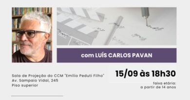 Cultura abre inscrições dia 1º para oficina gratuita sobre a história do roteiro no cinema