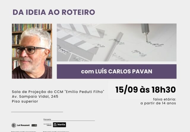 Cultura abre inscrições dia 1º para oficina gratuita sobre a história do roteiro no cinema