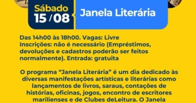 Janela Literária promove contação de histórias, clube de leitura, lançamento de livro e atividades para crianças em Marília
