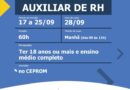 Ceprom abre inscrições para curso de Auxiliar de Recursos Humanos