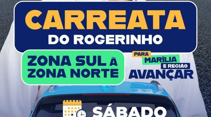 Rogerinho realiza primeira carreata de apoio à candidatura neste sábado em Marília