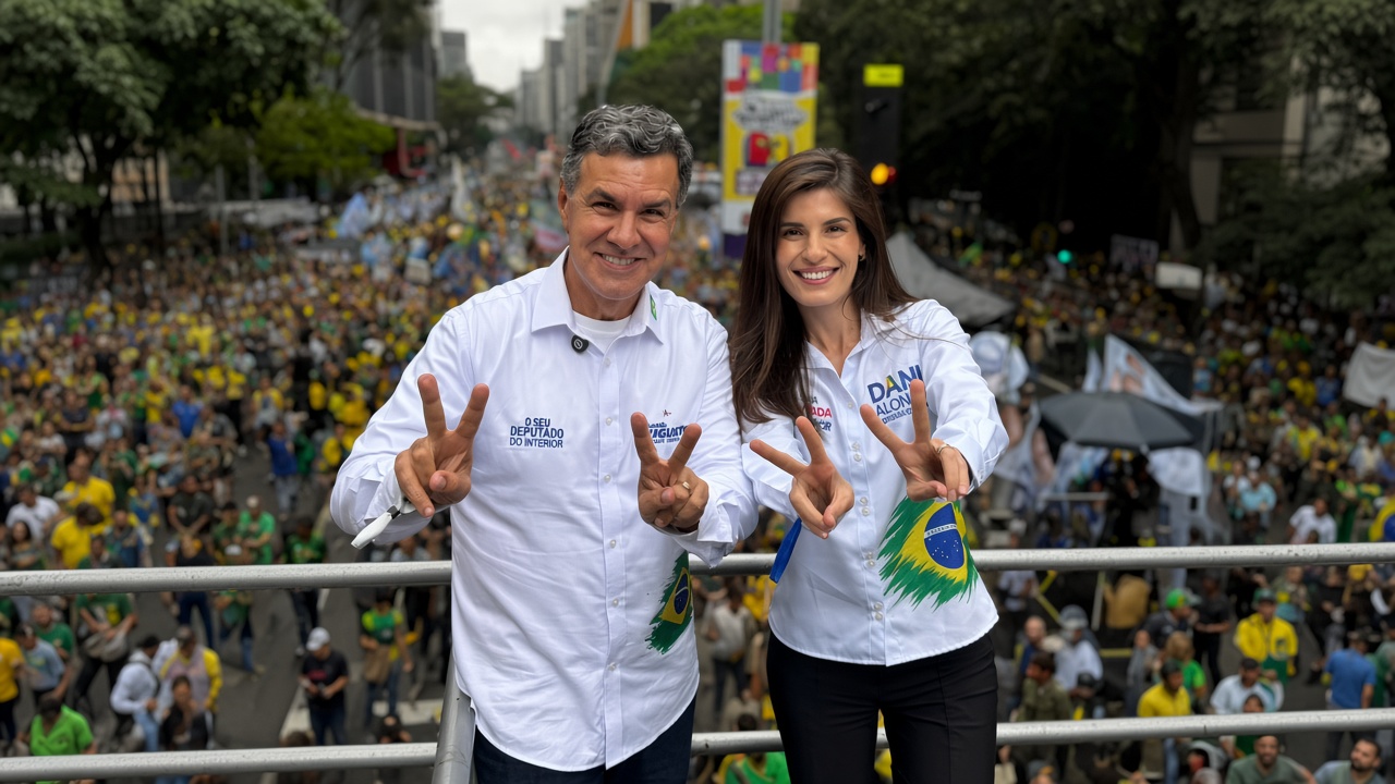 'Somos os únicos deputados do interior presentes aqui na manifestação da Avenida Paulista