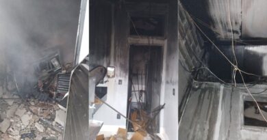 Raio provoca incêndio em central de monitoramento e painel elétrico em propriedade na área rural de Bastos